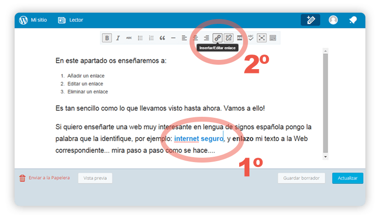 editar contenido