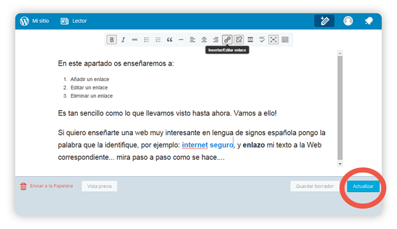 editar contenido
