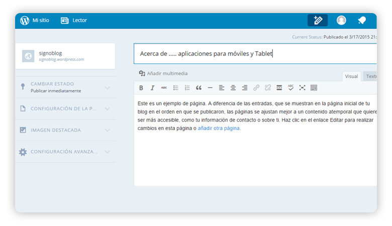 editar contenido