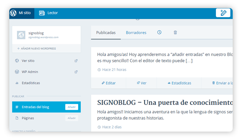 editar contenido