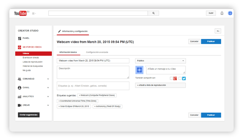 editar contenido